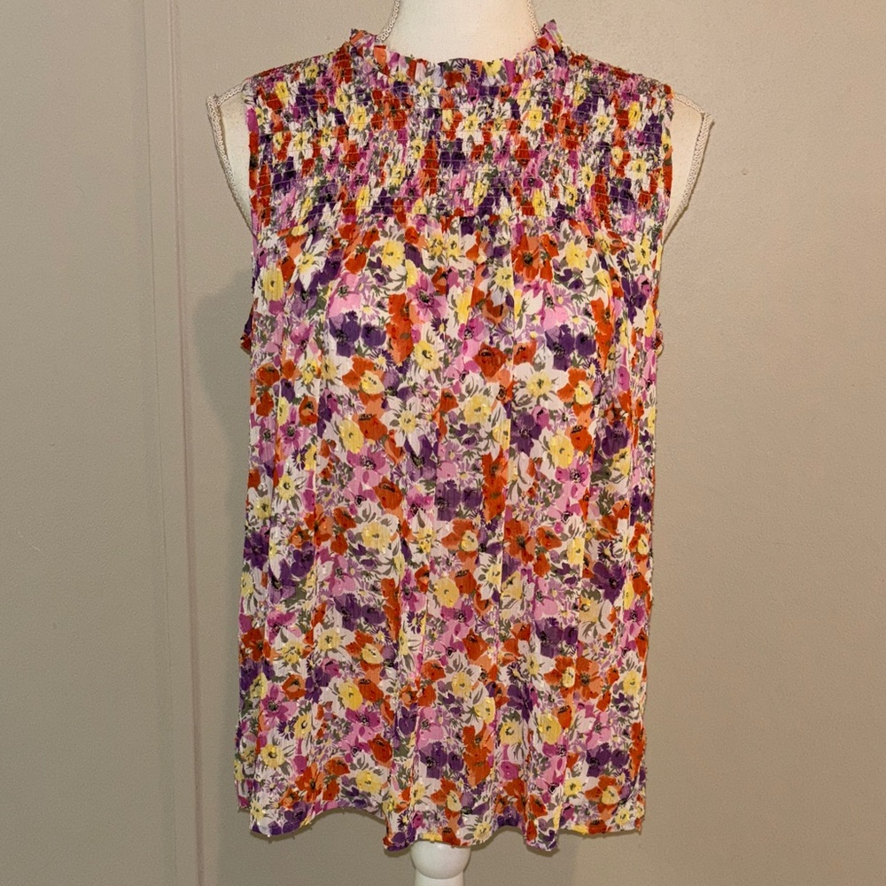 Anthropologie Maison d'Amelie Floral Sleeveless Blouse